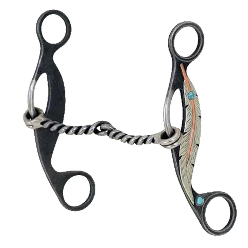 Metalab Tack 5 1/8" Metalab Feather Sliding Gag Twisted Snaffle Bit