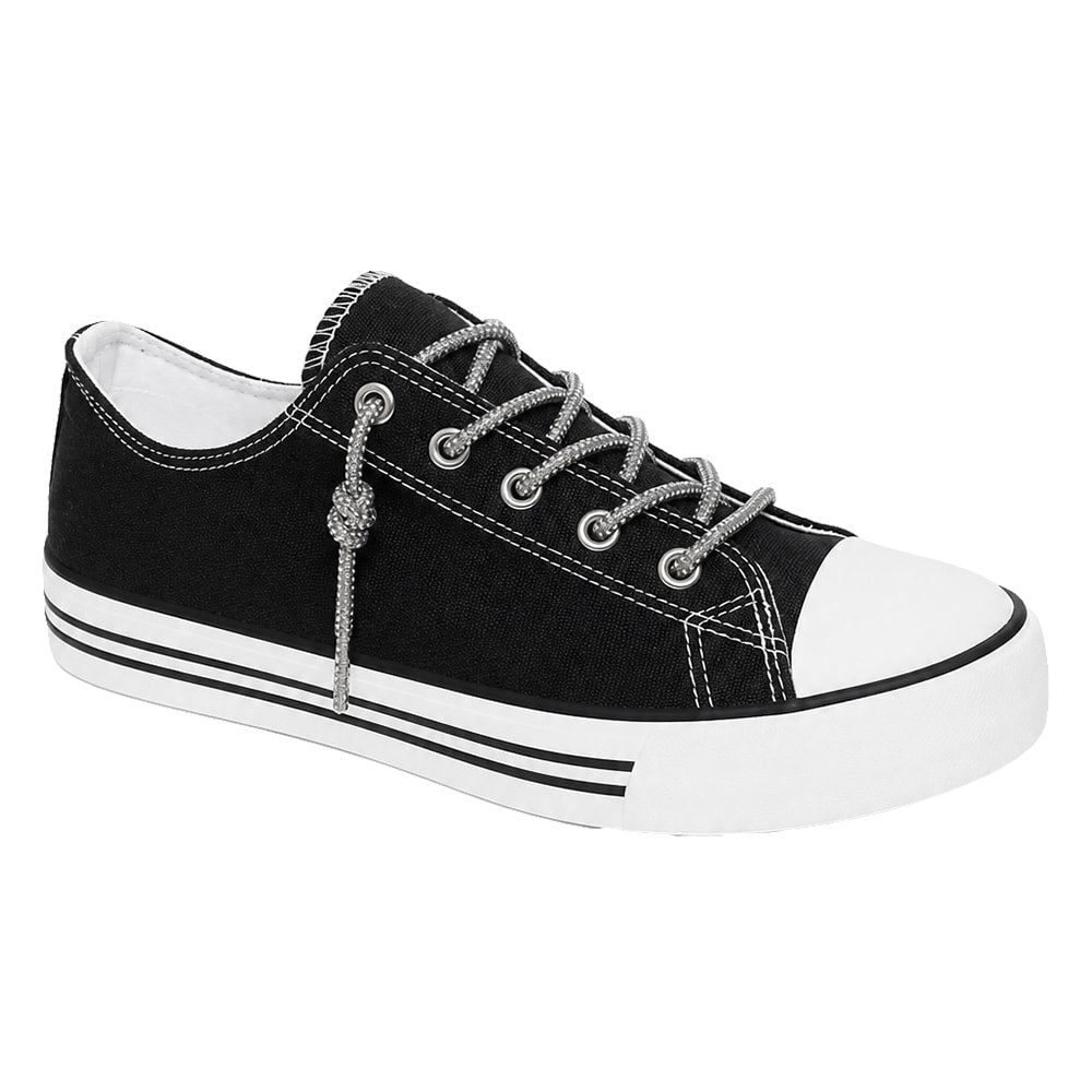 Miami Shop Footwear BLACK RETRO CANVAS SNEAKER