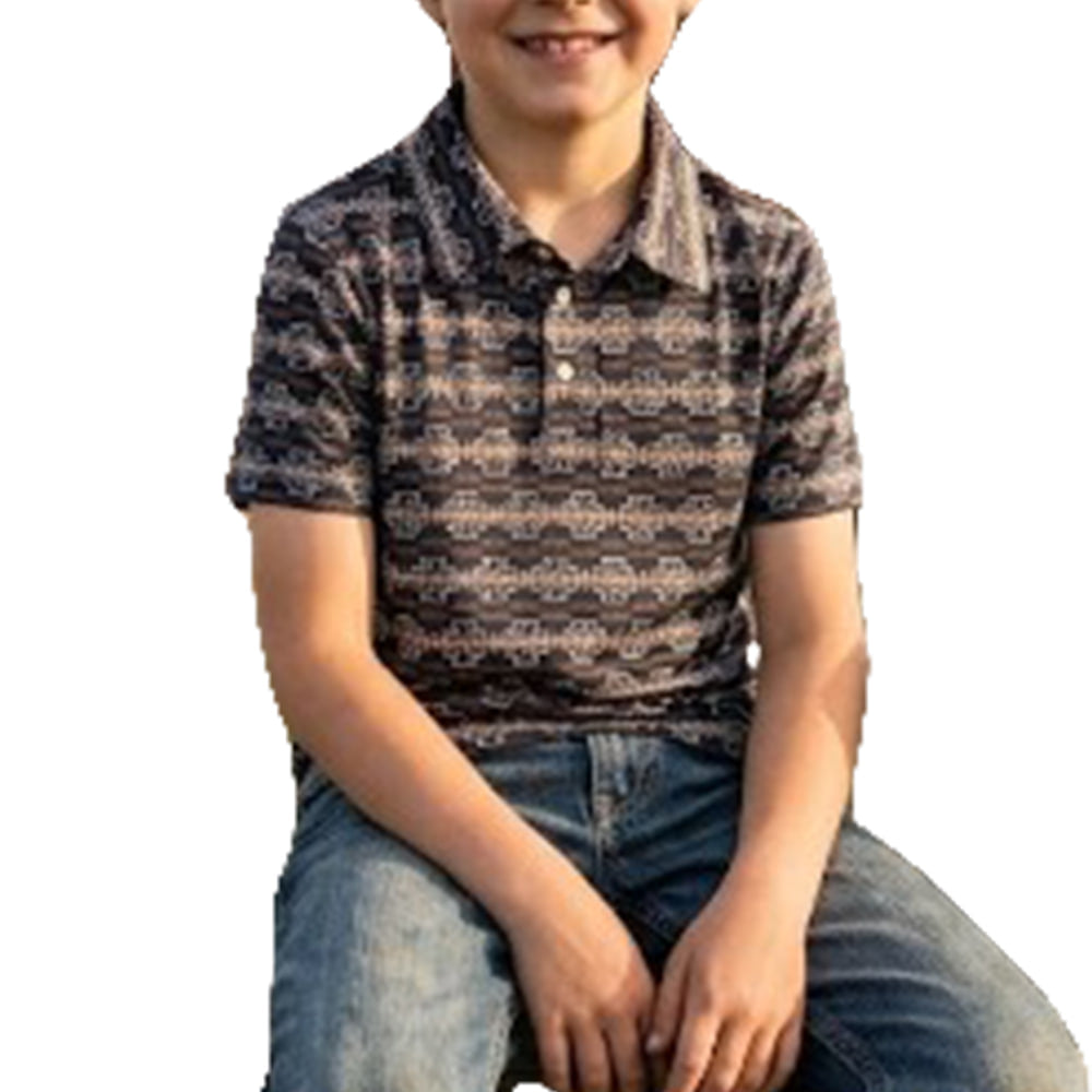 Montana Co. Clothing Apparel Boys Aztec Polo