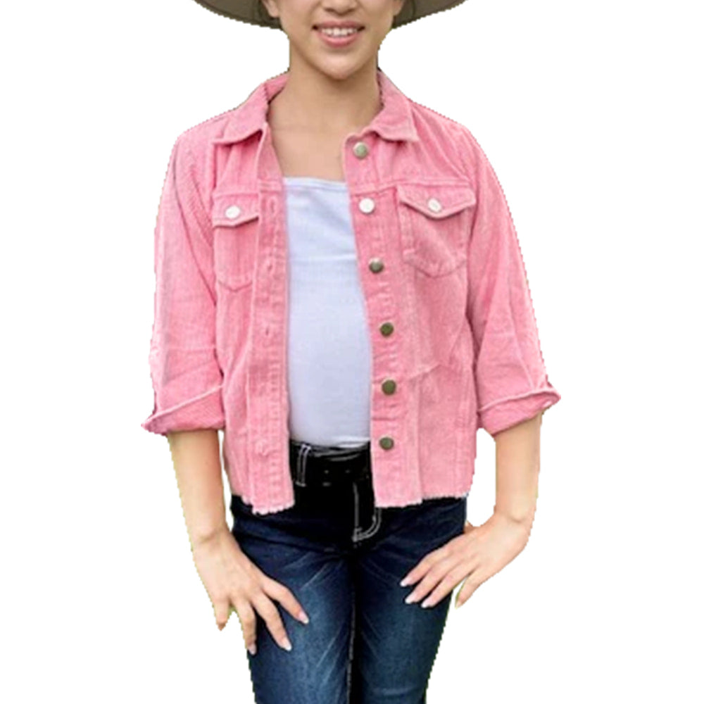 Montana Co. Clothing Apparel MontanaCo Clothing Girl's Pink Corduroy Shacket