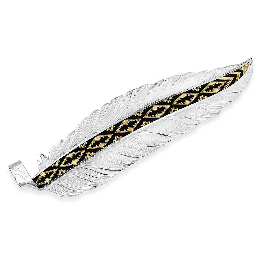 Montana Silversmiths Hats Montana Silversmiths Silver, Black, and Gold Trust and Honor Hat Feather