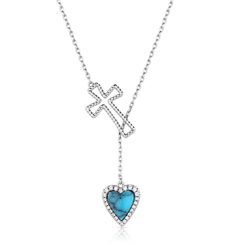 Montana Silversmiths Jewelry 17 Inch Montana Silversmiths Anchored in Love Cross Heart Necklace