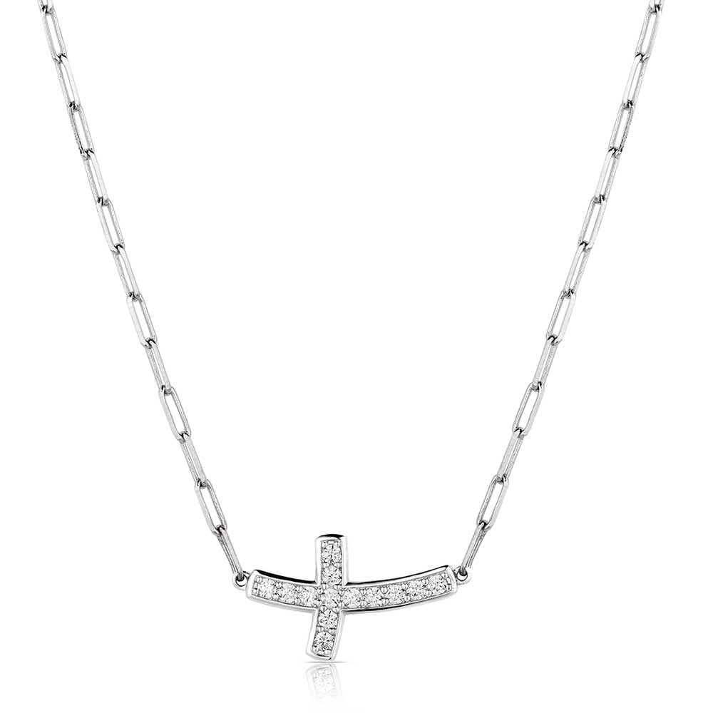 Montana Silversmiths Jewelry 19 Inch Montana Silversmiths Lean On Me Crystal Cross Necklace