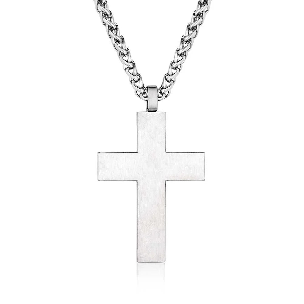 Montana Silversmiths Jewelry 24 Inch Montana Silversmiths Hero's Belief Silver Cross Men's Necklace