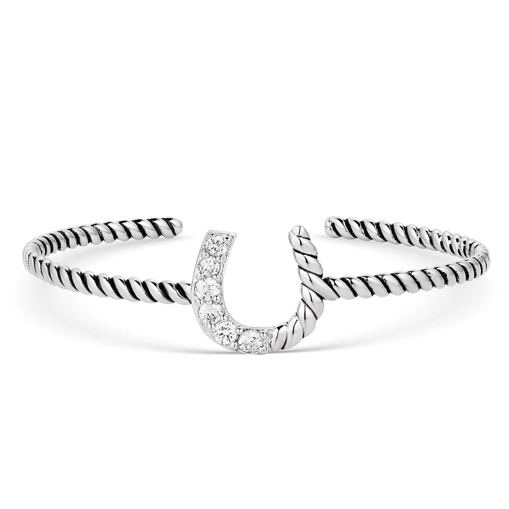 Montana Silversmiths Jewelry Silver Montana Silversmiths Roping Luck Horseshoe Cuff Bracelet