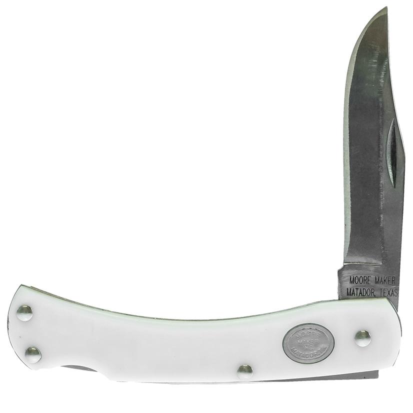 Moore Maker Knives White / 3 5/8" Moore Maker Single Blade Lockback Pocket Knife 3 5/8"