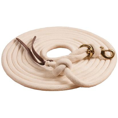 Mustang Tack 25' / White Mustang Pima Cotton Lunge Line