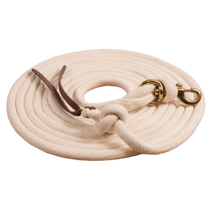 Mustang Tack 25' / White Mustang Pima Cotton Lunge Line