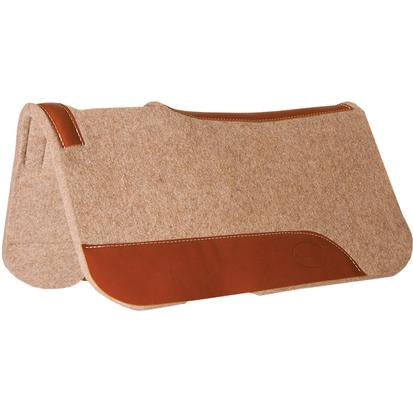 Mustang Tack 27"X27" / Tan Junior 27 x 27 Wool Contoured Pad 3/4"