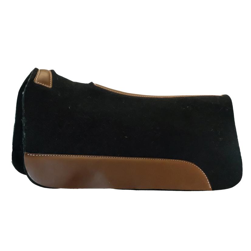 Mustang Tack 32"X31" / Black Blue Horse Black Felt Contoured Saddle Pad by Mustang Mfg. 32"x31"x1"