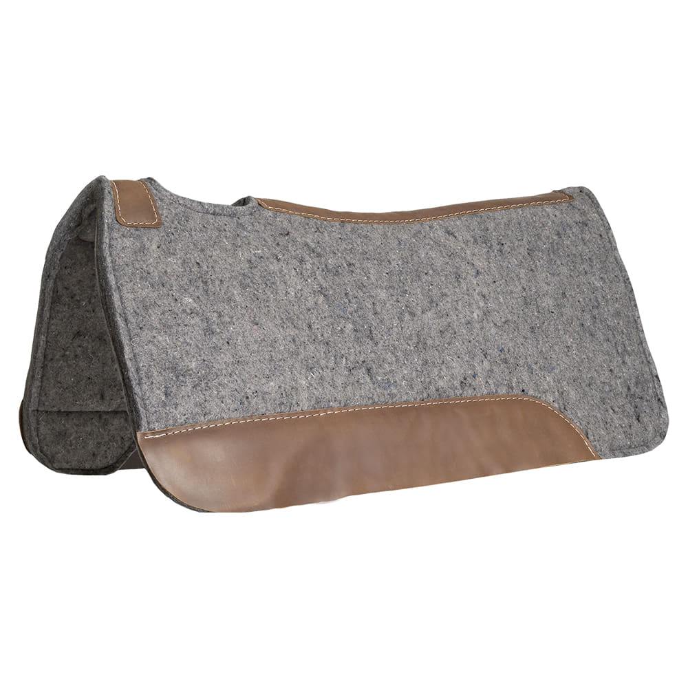 Mustang Tack 32"X31" / Grey Blue Horse Grey Felt Contoured Saddle Pad by Mustang Mfg. 32"x31"x1"