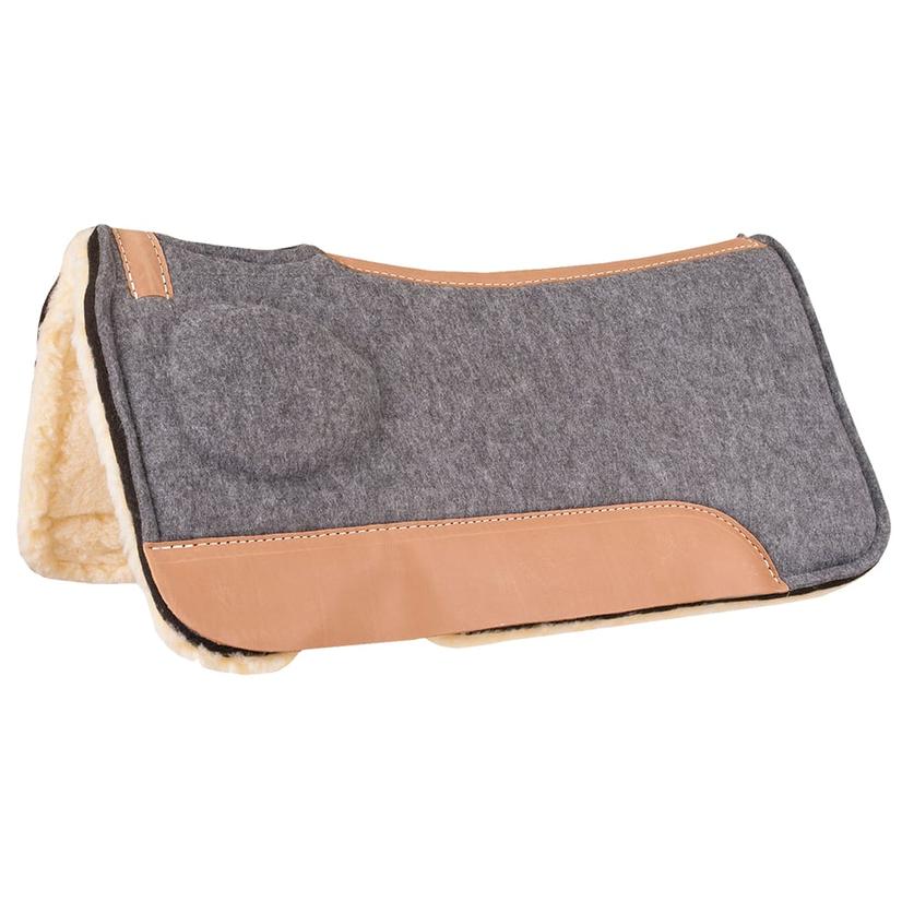 Mustang Tack 32"X31" / Grey Mustang Correct-Fit Saddle Pad w/Fleece Lining