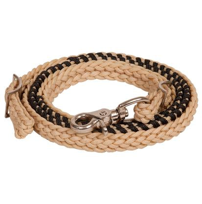 Mustang Tack 8' / Black Laced Wax Contest Roping Rein