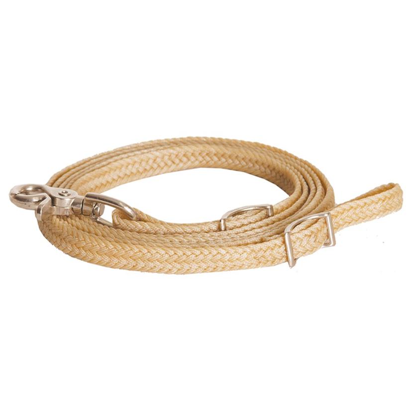 Mustang tack 8' Flat Braided Waxed Roping Reins 1/2" x 8'