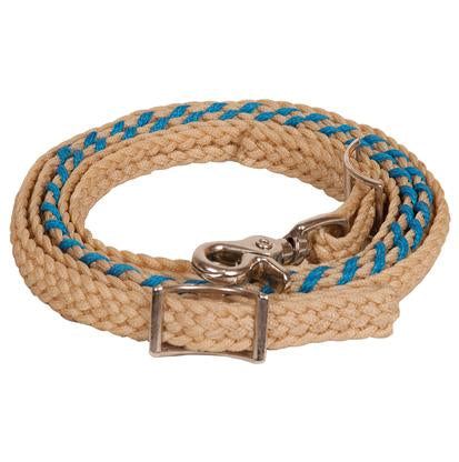 Mustang Tack 8' / Turquoise Laced Wax Contest Roping Rein