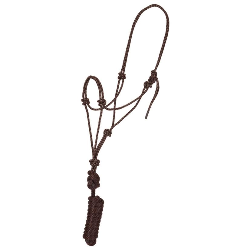 Mustang Tack Brown/Tan Mustang Economy Mountain Rope Halter with Lead