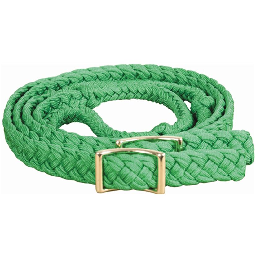 Mustang Tack Kelly Green / 8' Mustang Braided Barrel Racing Rein