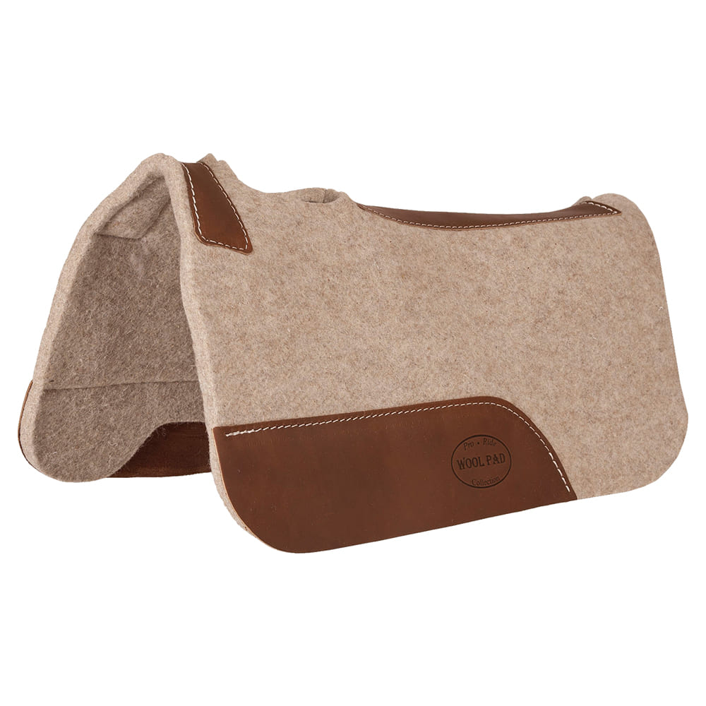 Mustang Tack Mustang Tan Contoured Wool with Top Grain Wear Leather Pony Pad