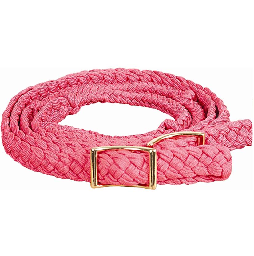 Mustang Tack Pink / 8' Mustang Braided Barrel Racing Rein