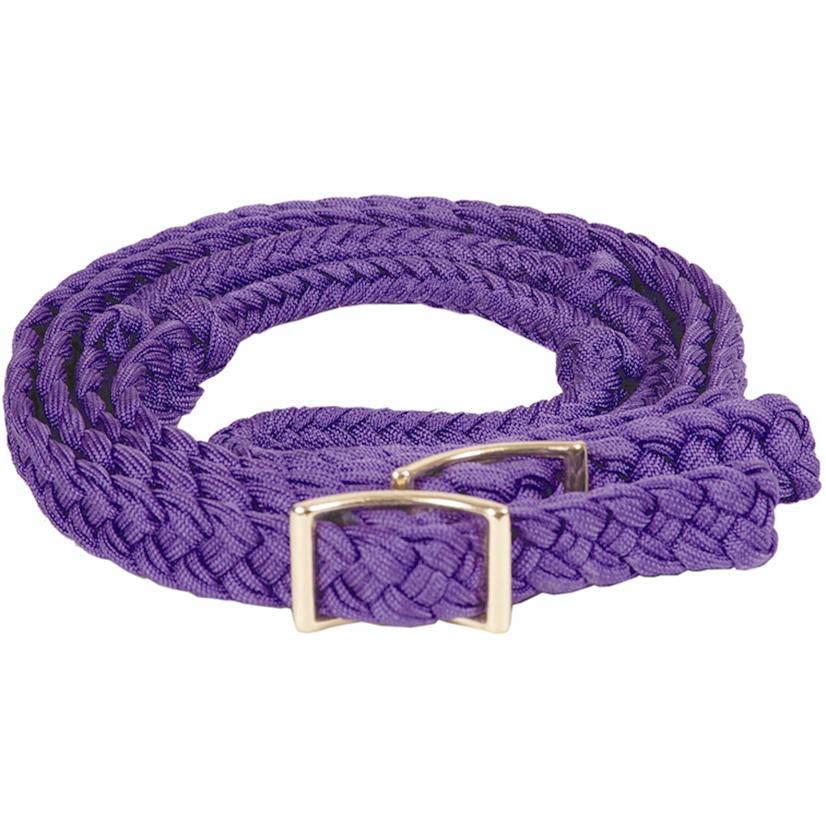 Mustang Tack Purple / 8' Mustang Braided Barrel Racing Rein
