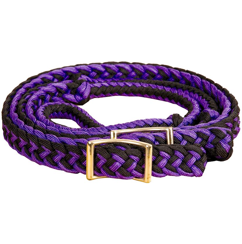 Mustang Tack Purple/Black / 8' Mustang Braided Barrel Racing Rein
