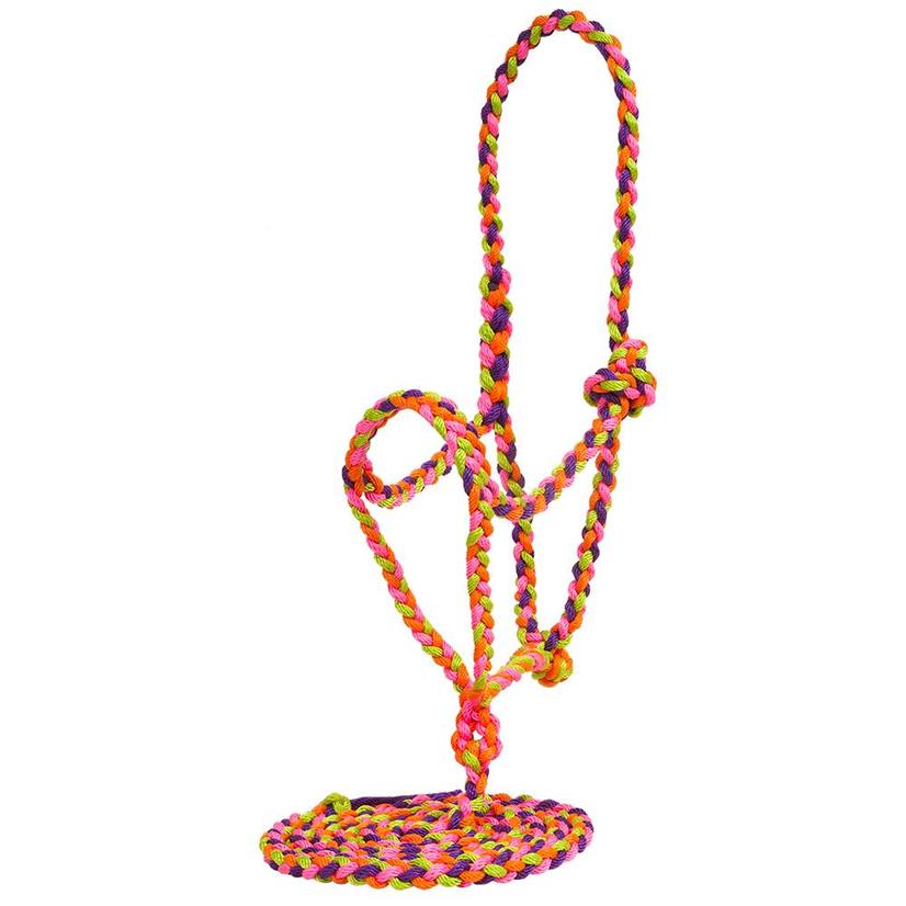 Mustang Tack Purple/Lime/Orange/Pink Mustang Flat Plaited Noseband Halter