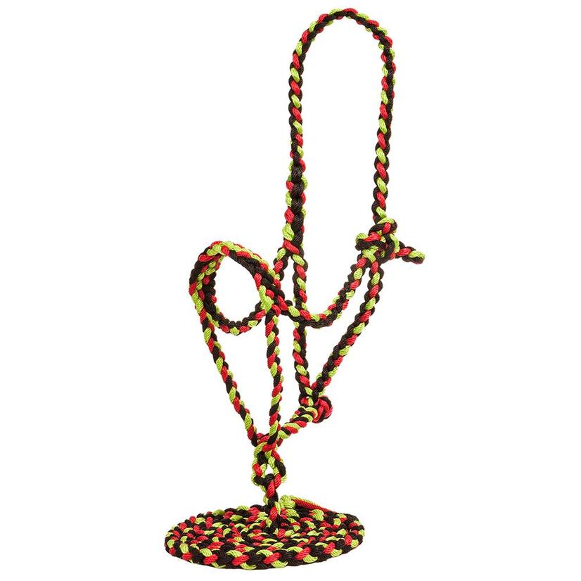 Mustang Tack Red/Lime/Black Mustang Flat Plaited Noseband Halter