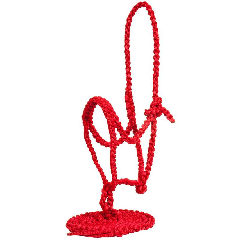 Mustang Tack Red Mustang Flat Plaited Noseband Halter