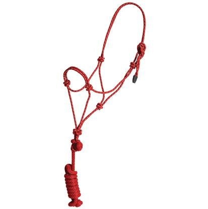 Mustang tack RED/WHITE Mustang Colt Rope Halter and Lead