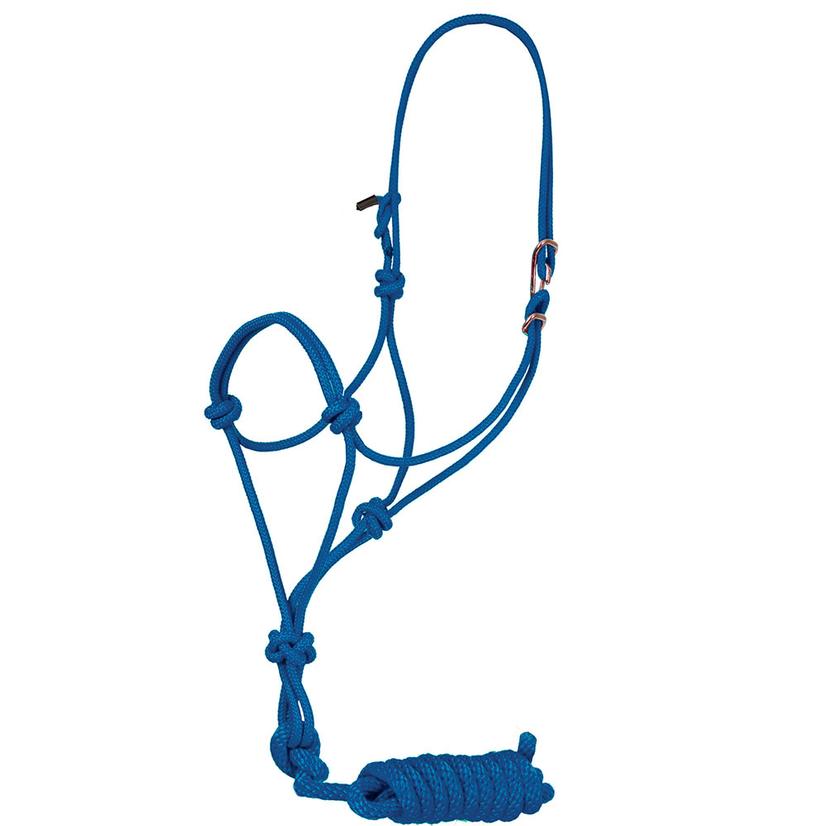 Mustang Tack Standard / Blue Mustang Easy-On Rope Halter