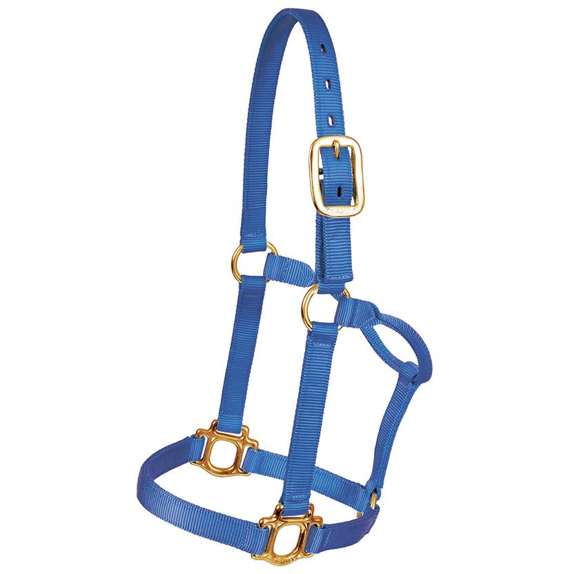 Mustang Tack Standard / Royal Blue Mustang 1" Triple Ply Nylon Halter for Regular 800lbs - 1100lbs