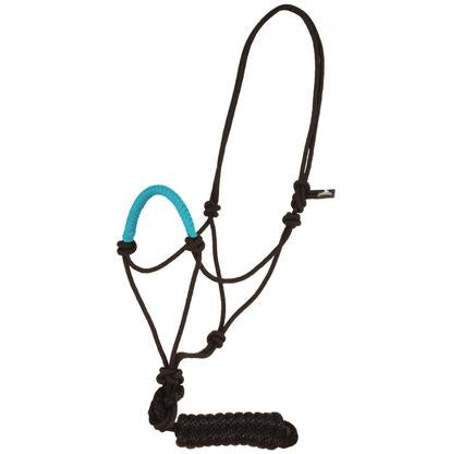 Mustang Tack Standard / Turquoise Mustang Solid Nose Rope Halter