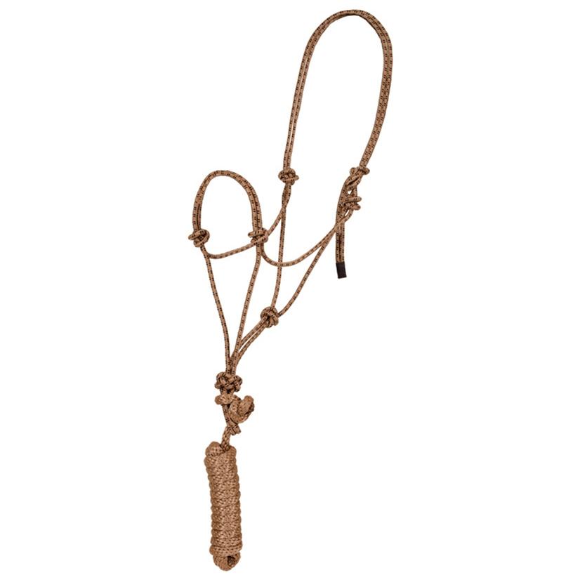Mustang Tack Tan/Brown Mustang Economy Mountain Rope Halter with Lead