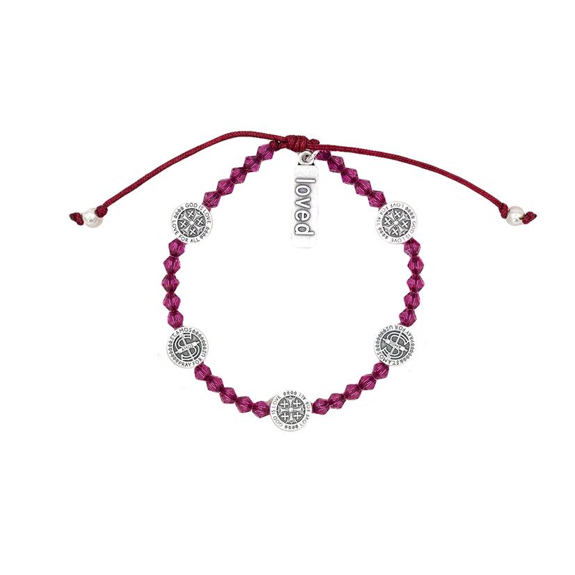 My Saint My Hero Jewelry Fuchsia / OSFA My Saint My Hero Blessings Power Pink Fuchsia Silver Bracelet