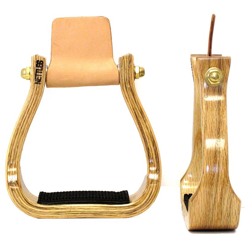 Nettles Stirrups Tack Nettles Varnished Barrel Racing Stirrup - 2-Inch