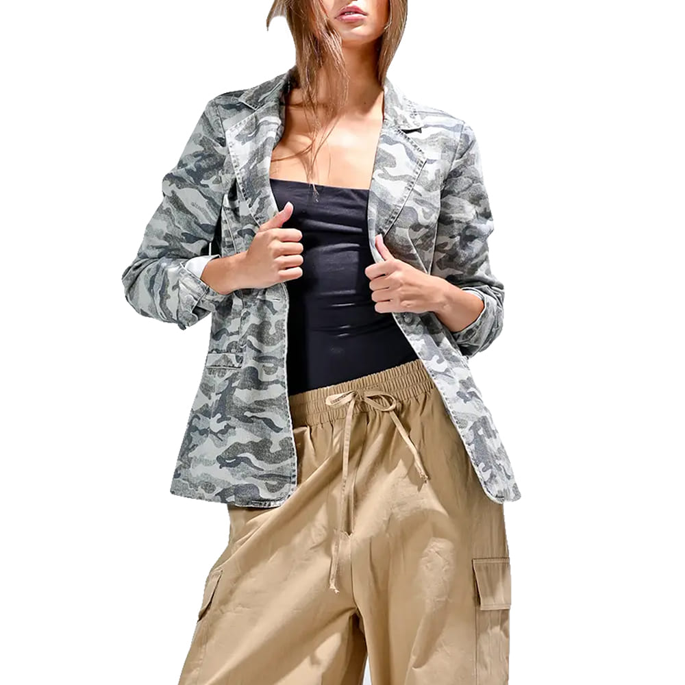 Noaboa Apparel Noaboa Women's Camo Green Blazer