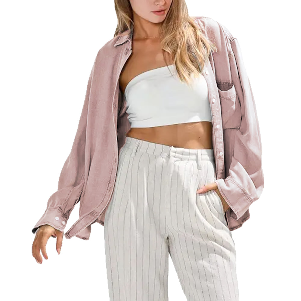 Noaboa Apparel Washed Out Button Down Lyocell Shirt Light Pink