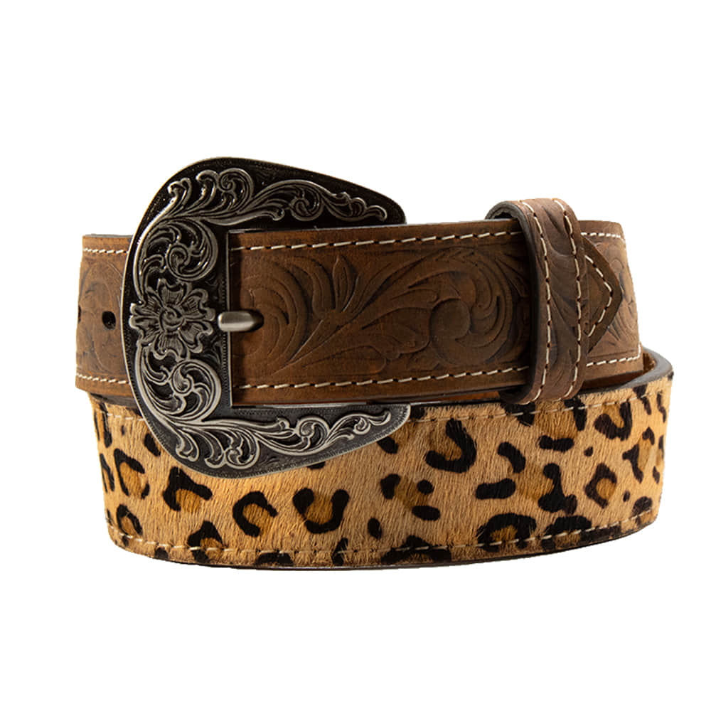 Nocona Belts Apparel Nocona Belts Girls 1 1/4 Leopard Print Tan Belt.