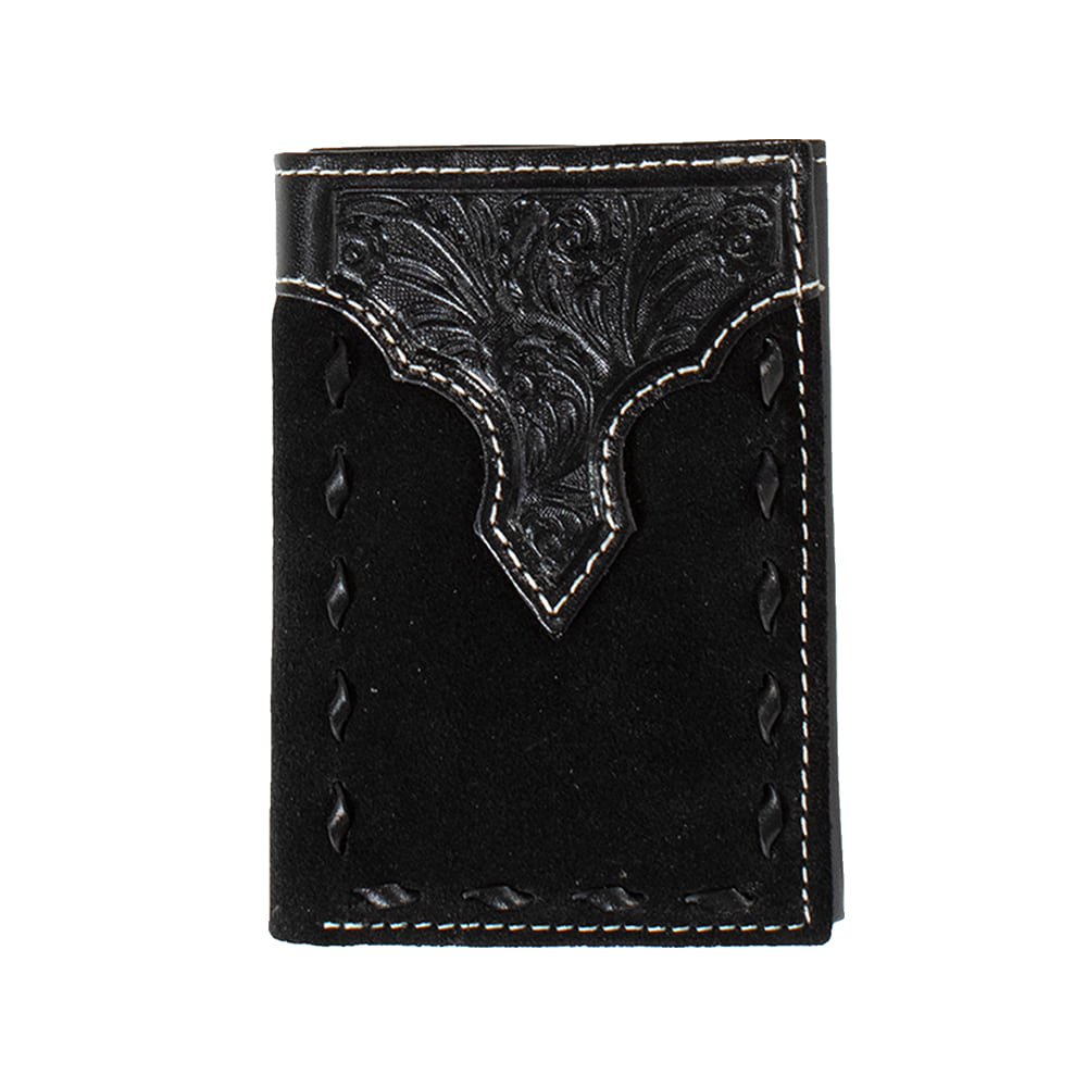Nocona Belts Apparel Nocona Belts Trifold Style Rough Out Buck Lace Wallet
