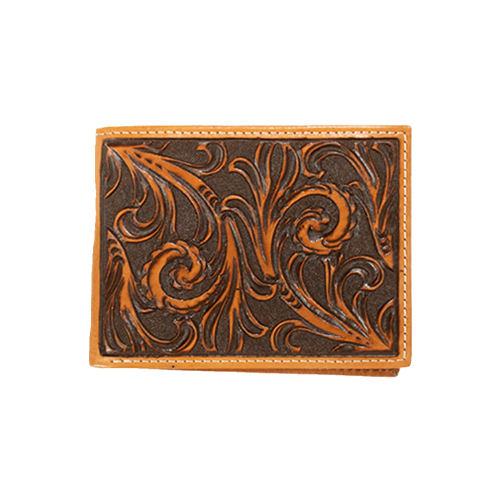 Nocona Belts Other Nocona Belts Tan Scrolling Embossed Bifold Wallet