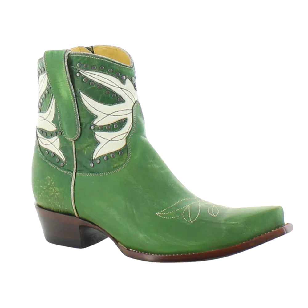 Old Gringo Footwear Old Gringo Yippee Ki Yay Amity Green Crackled White Women's Shorty Boots