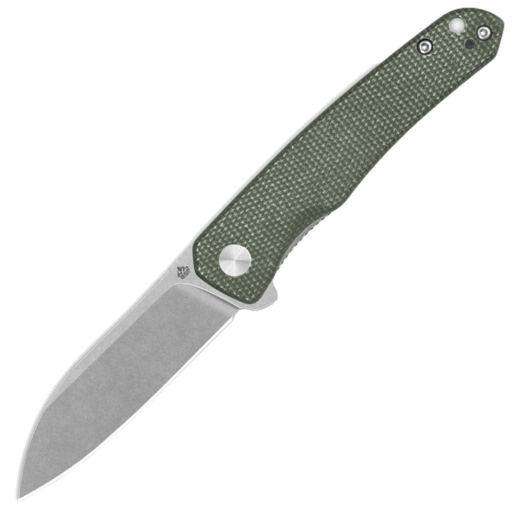 Otter-Messer Knives Otter-Messer Green Micarta Otter Liner-Lock with Clip Knife