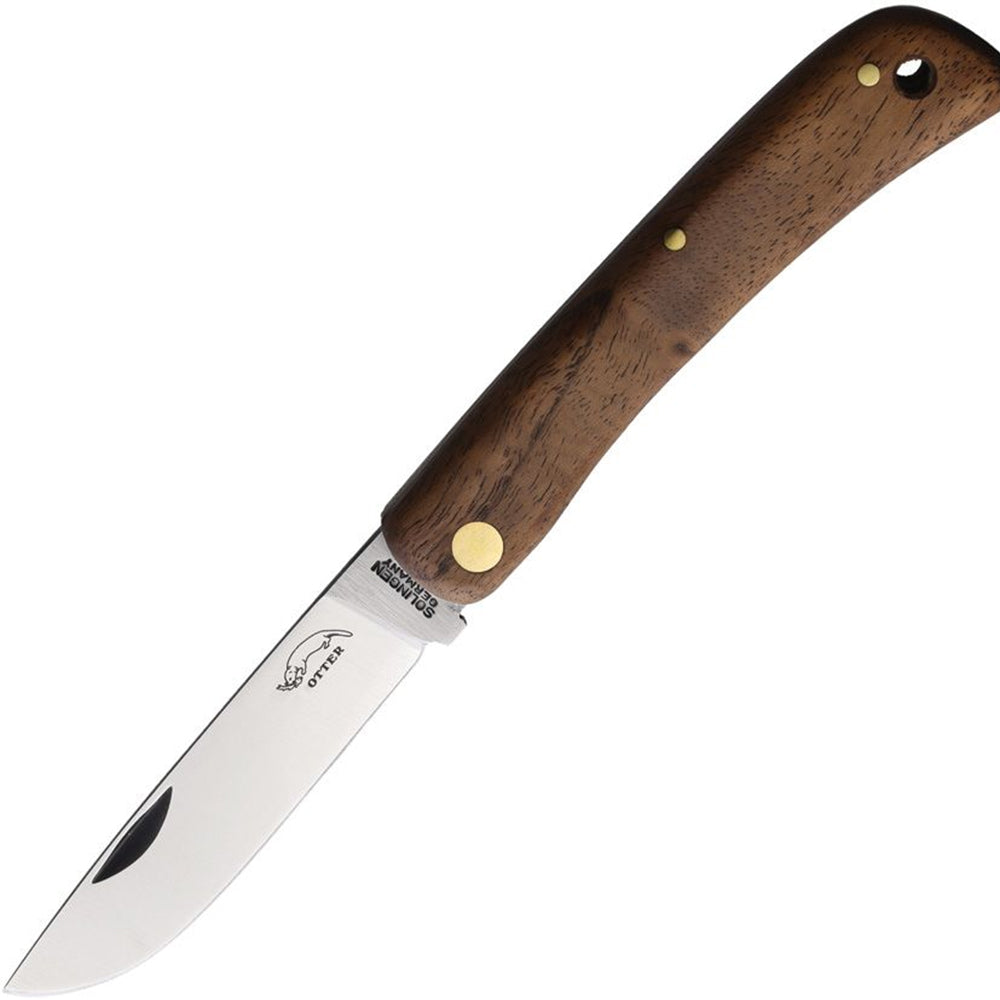 Otter-Messer Knives Otter-Messer Small Hippekniep Folder Walnut Carbon Steel Knife