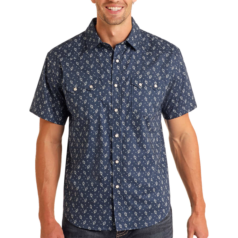 Panhandle Slim Apparel Panhandle Slim Men's Navy Short Sleeve Snap Shirt