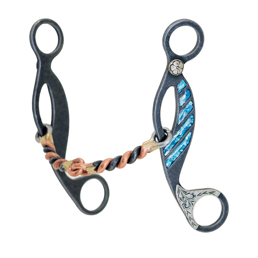Partrade Cowboy Tack Tack 5 1/8" / Stainless Steel Partrade Cowboy Tack 5 1/8" Turquoise Snaffle Copper Twist Gag Bit