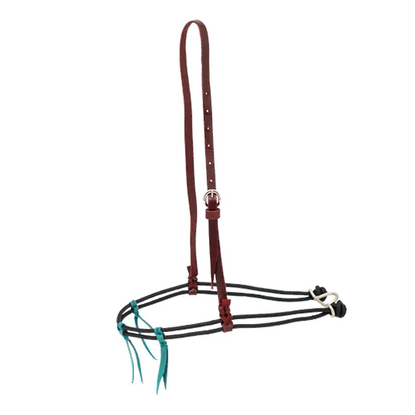 Partrade Cowboy Tack tack Brown Partrade Cowboy Tack Double Diamond Braided Rope With Turquoise Latigo Braided Ties Noseband