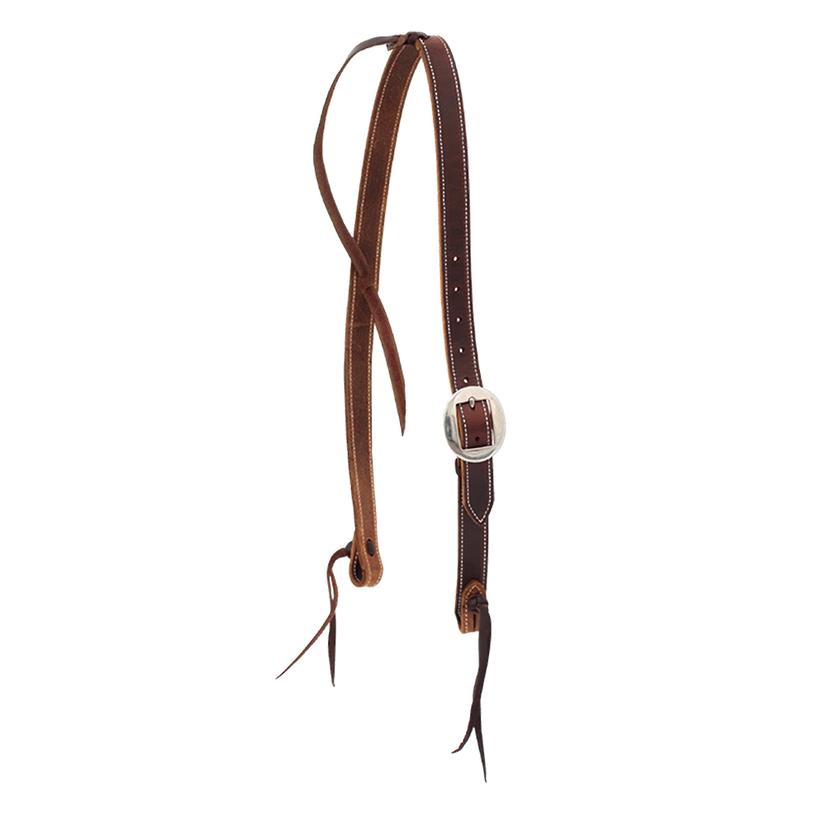 Partrade Cowboy Tack Tack Chocolate Partrade Cowboy Tack 1" Chocolate Harness Leather Slip Ear Headstall