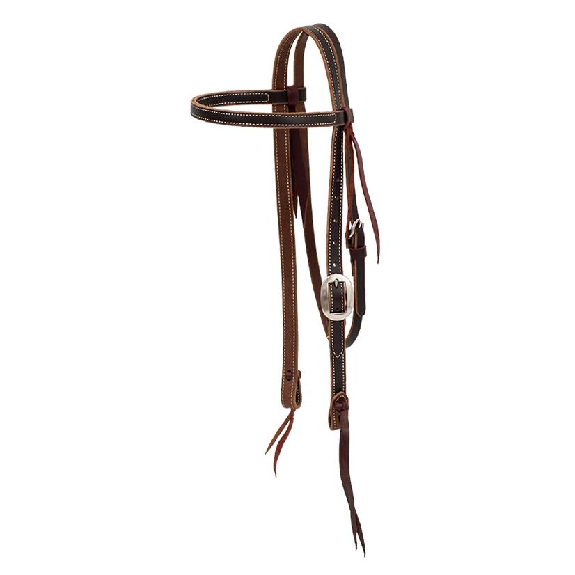 Partrade Cowboy Tack Tack Chocolate Partrade Cowboy Tack 3/4" Chocolate Harness Leather Browband Headstall