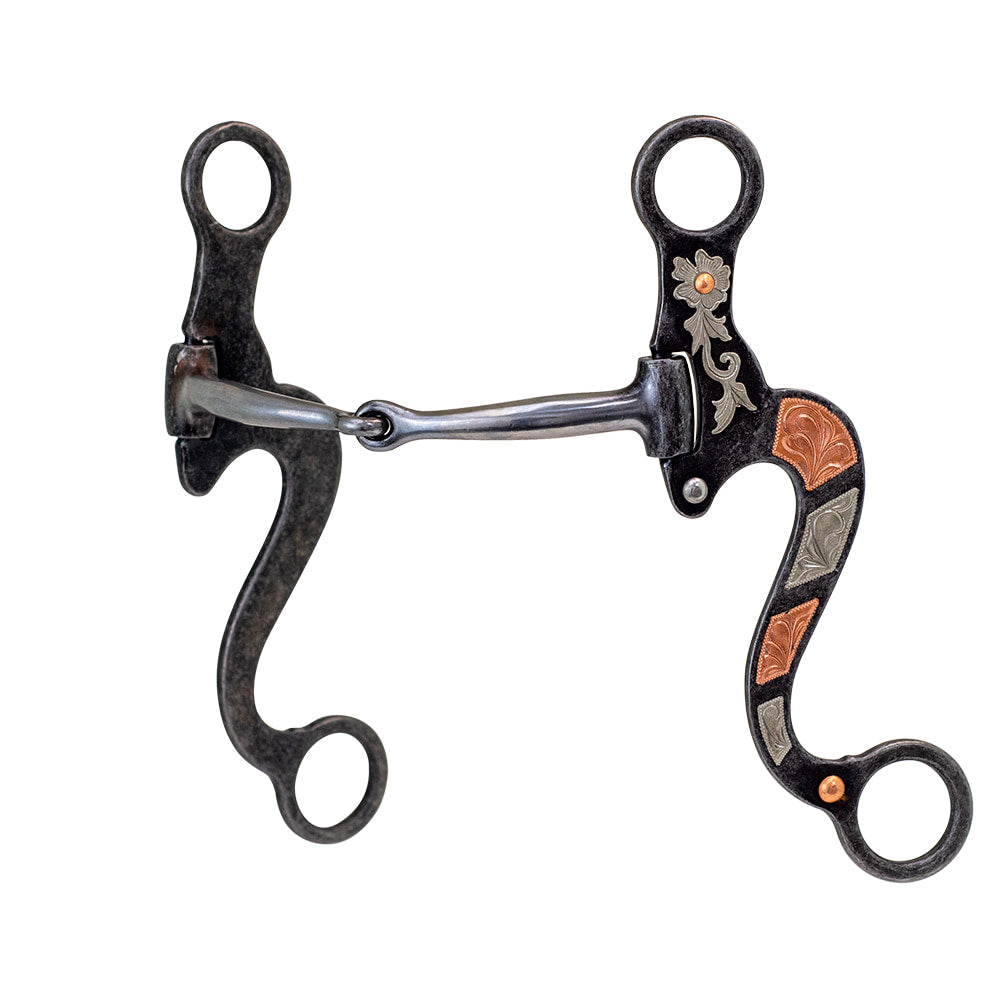 Partrade Cowboy Tack Tack Partrade Cowboy Tack Texas Daisy Snaffle Medium Shank Bit