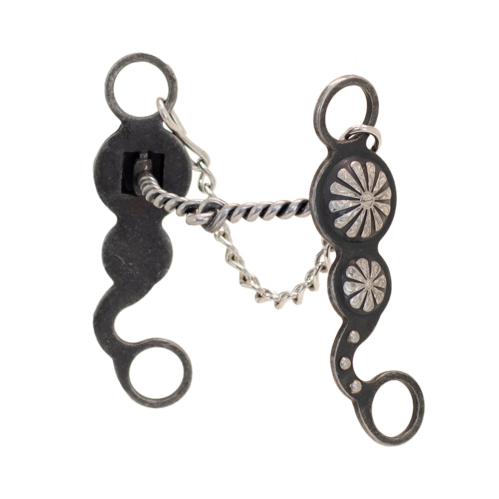 Partrade Cowboy Tack Tack The Partrade Cowboy Tack Nellie Miller Double Concho Twisted Bit 5 1/8"